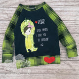3-6Y Rawr Love Grow With Me Top