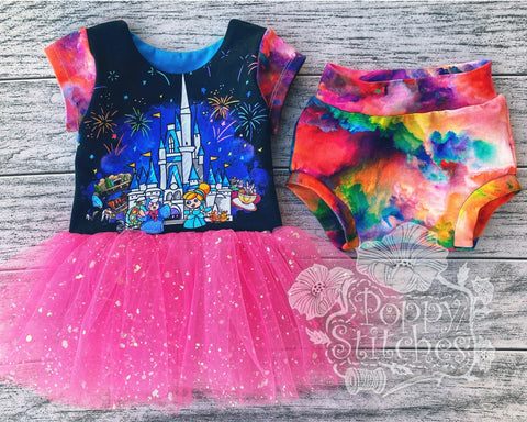 9-12m Celebration Tulle Peplum and Bummis Set