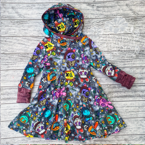 3-6Y Snow Bunnies Hooded Dress